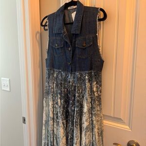 Origami denim and lace duster.